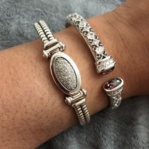 Sterling diamond pave bracelet